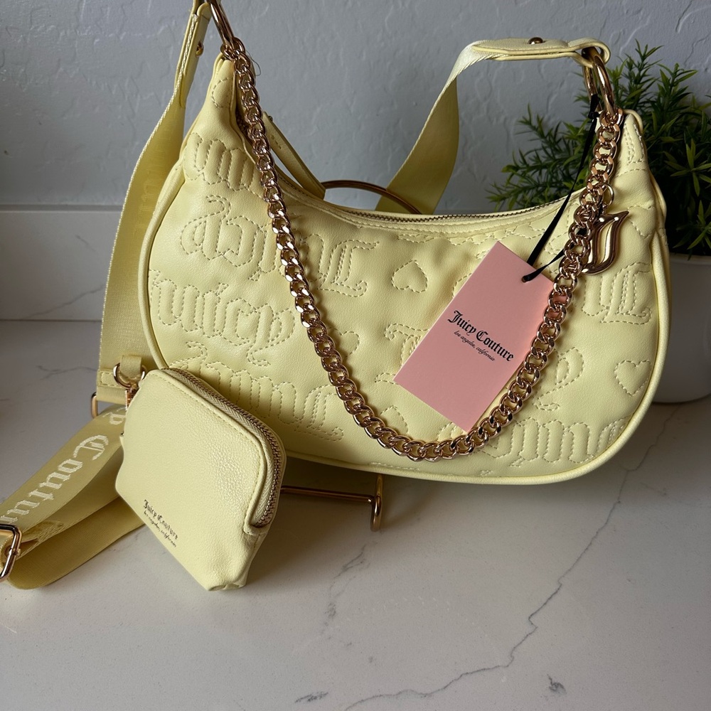 Juicy Couture Yellow Quilted Crossbody Bag